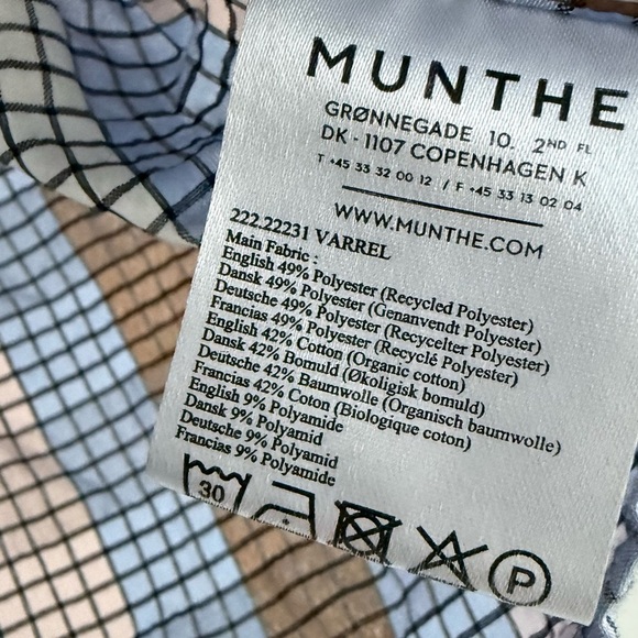 Munthe Varrel Check Ruffle Tassel Top Sz 34/XS - Picture 6 of 7